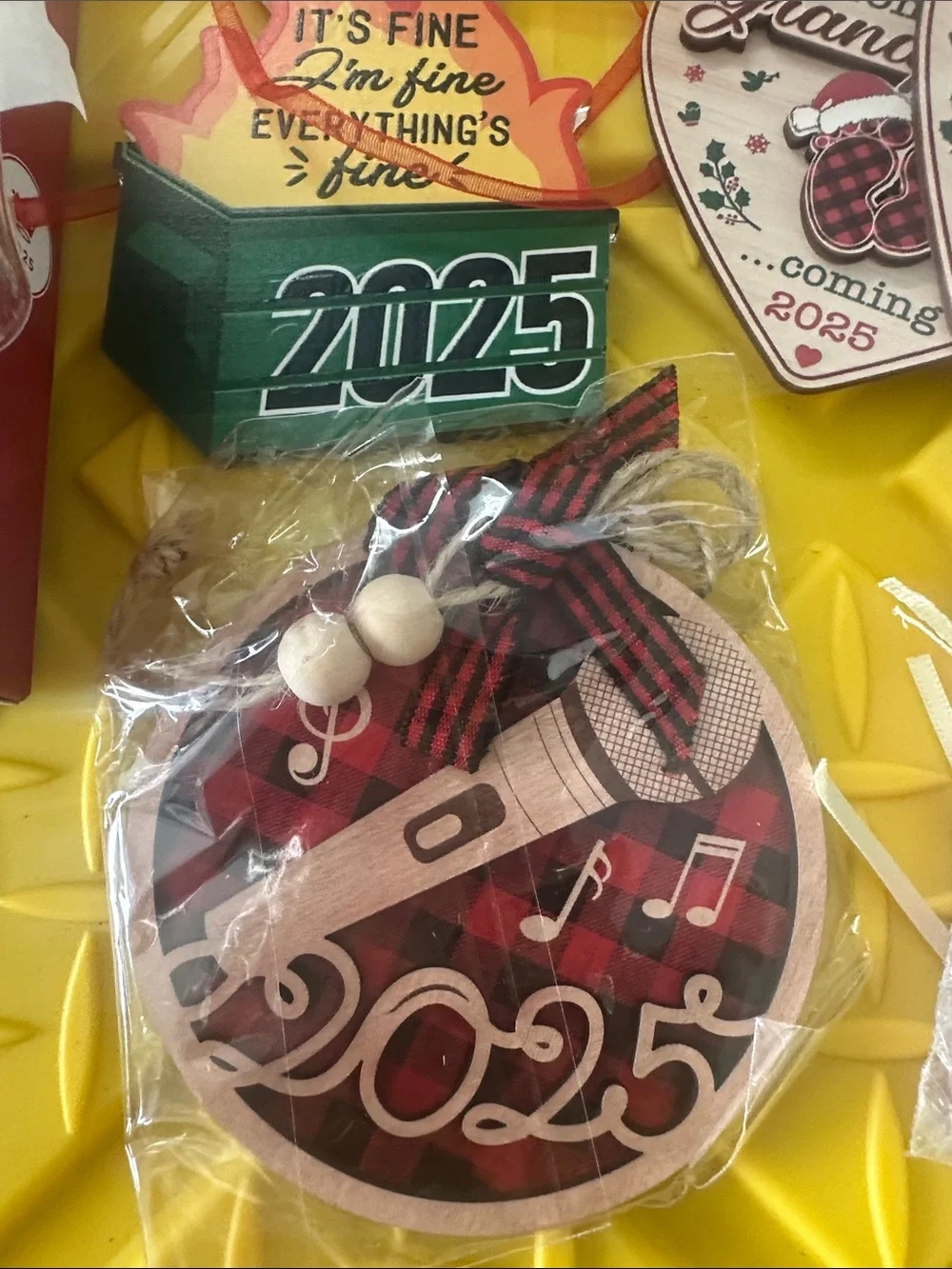 7 Assorted 2025 Ornaments